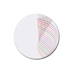 Line Wave Rainbow Rubber Coaster (Round)  Front