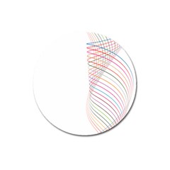 Line Wave Rainbow Magnet 3  (round) by Mariart