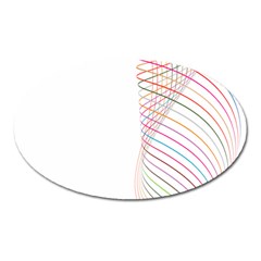 Line Wave Rainbow Oval Magnet by Mariart