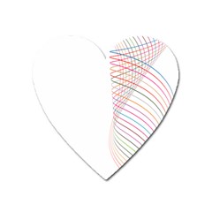 Line Wave Rainbow Heart Magnet by Mariart