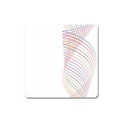 Line Wave Rainbow Square Magnet by Mariart