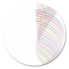 Line Wave Rainbow Magnet 5  (round) by Mariart