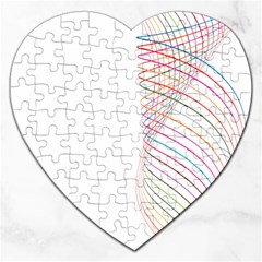 Line Wave Rainbow Jigsaw Puzzle (heart) by Mariart