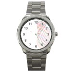 Line Wave Rainbow Sport Metal Watch Front