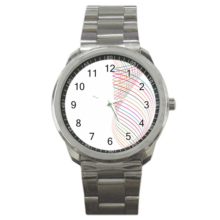 Line Wave Rainbow Sport Metal Watch