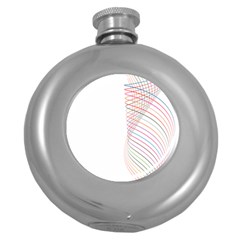 Line Wave Rainbow Round Hip Flask (5 Oz)