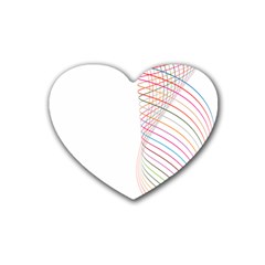 Line Wave Rainbow Heart Coaster (4 Pack)  by Mariart