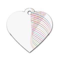 Line Wave Rainbow Dog Tag Heart (one Side) by Mariart