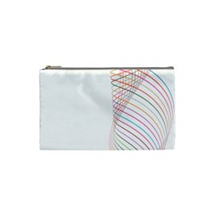 Line Wave Rainbow Cosmetic Bag (small)  by Mariart