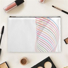 Line Wave Rainbow Cosmetic Bag (large) 