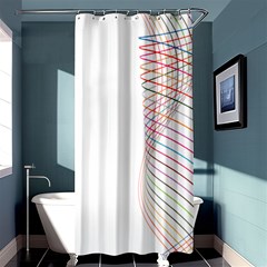 Line Wave Rainbow Shower Curtain 36  X 72  (stall)  by Mariart