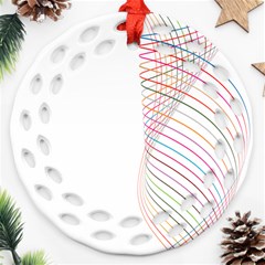 Line Wave Rainbow Ornament (round Filigree) by Mariart