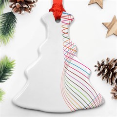 Line Wave Rainbow Christmas Tree Ornament (two Sides) by Mariart