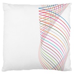 Line Wave Rainbow Large Cushion Case (two Sides) by Mariart