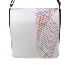 Line Wave Rainbow Flap Messenger Bag (l)  by Mariart