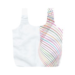 Line Wave Rainbow Full Print Recycle Bags (m)  by Mariart