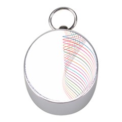 Line Wave Rainbow Mini Silver Compasses by Mariart