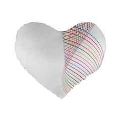 Line Wave Rainbow Standard 16  Premium Flano Heart Shape Cushions by Mariart