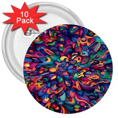 Moreau Rainbow Paint 3  Buttons (10 Pack) 