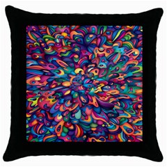 Moreau Rainbow Paint Throw Pillow Case (black)