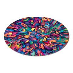 Moreau Rainbow Paint Oval Magnet by Mariart