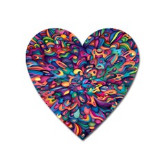 Moreau Rainbow Paint Heart Magnet by Mariart