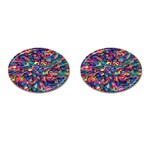 Moreau Rainbow Paint Cufflinks (Oval) Front(Pair)