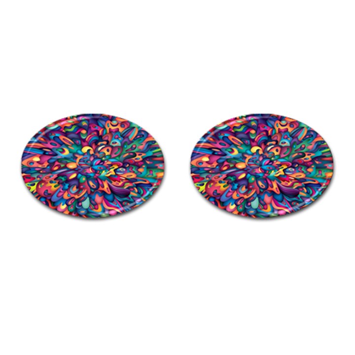 Moreau Rainbow Paint Cufflinks (Oval)