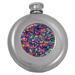 Moreau Rainbow Paint Round Hip Flask (5 Oz)