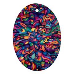 Moreau Rainbow Paint Oval Ornament (two Sides) by Mariart