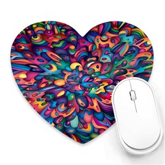 Moreau Rainbow Paint Heart Mousepads by Mariart