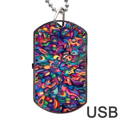 Moreau Rainbow Paint Dog Tag Usb Flash (two Sides) by Mariart