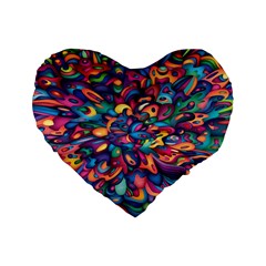 Moreau Rainbow Paint Standard 16  Premium Heart Shape Cushions by Mariart