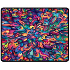 Moreau Rainbow Paint Double Sided Fleece Blanket (medium) 