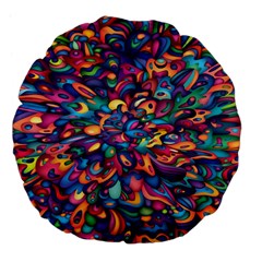 Moreau Rainbow Paint Large 18  Premium Flano Round Cushions