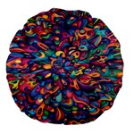 Moreau Rainbow Paint Large 18  Premium Flano Round Cushions Front