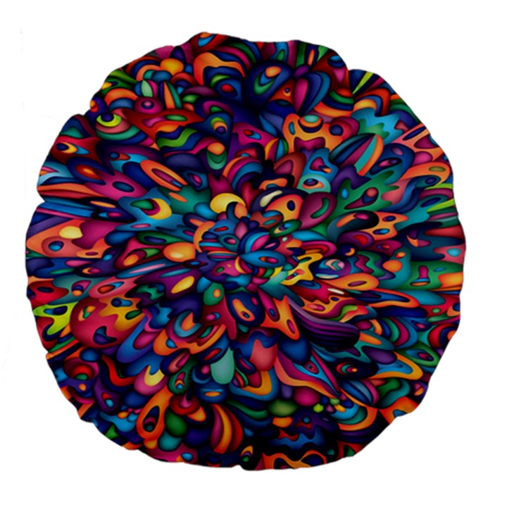 Moreau Rainbow Paint Large 18  Premium Flano Round Cushions