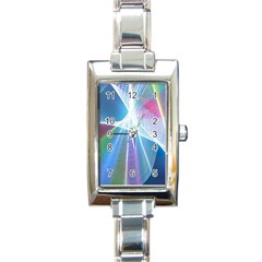 Light Means Net Pink Rainbow Waves Wave Chevron Green Blue Sky Rectangle Italian Charm Watch