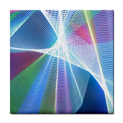 Light Means Net Pink Rainbow Waves Wave Chevron Green Blue Sky Tile Coasters