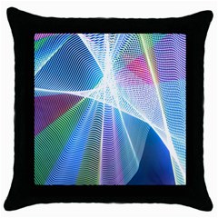 Light Means Net Pink Rainbow Waves Wave Chevron Green Blue Sky Throw Pillow Case (black) by Mariart