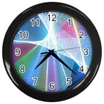 Light Means Net Pink Rainbow Waves Wave Chevron Green Blue Sky Wall Clocks (Black) Front