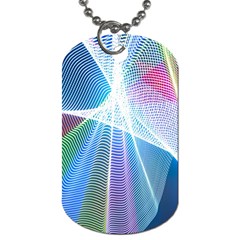 Light Means Net Pink Rainbow Waves Wave Chevron Green Blue Sky Dog Tag (one Side) by Mariart