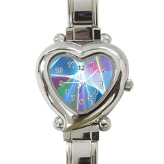 Light Means Net Pink Rainbow Waves Wave Chevron Green Blue Sky Heart Italian Charm Watch by Mariart