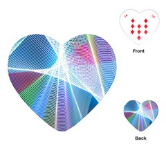 Light Means Net Pink Rainbow Waves Wave Chevron Green Blue Sky Playing Cards (heart)  by Mariart