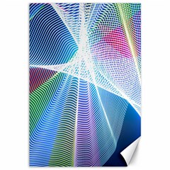 Light Means Net Pink Rainbow Waves Wave Chevron Green Blue Sky Canvas 12  X 18   by Mariart