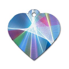 Light Means Net Pink Rainbow Waves Wave Chevron Green Blue Sky Dog Tag Heart (two Sides) by Mariart