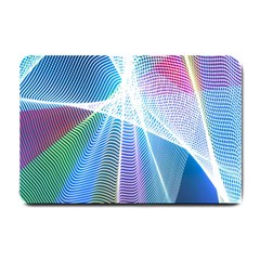 Light Means Net Pink Rainbow Waves Wave Chevron Green Blue Sky Small Doormat  by Mariart