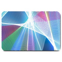 Light Means Net Pink Rainbow Waves Wave Chevron Green Blue Sky Large Doormat  by Mariart