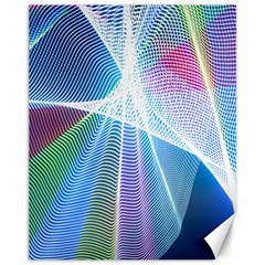 Light Means Net Pink Rainbow Waves Wave Chevron Green Blue Sky Canvas 11  X 14   by Mariart