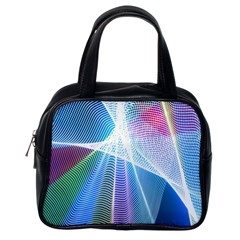 Light Means Net Pink Rainbow Waves Wave Chevron Green Blue Sky Classic Handbags (one Side) by Mariart